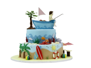Beach & Boat Cake