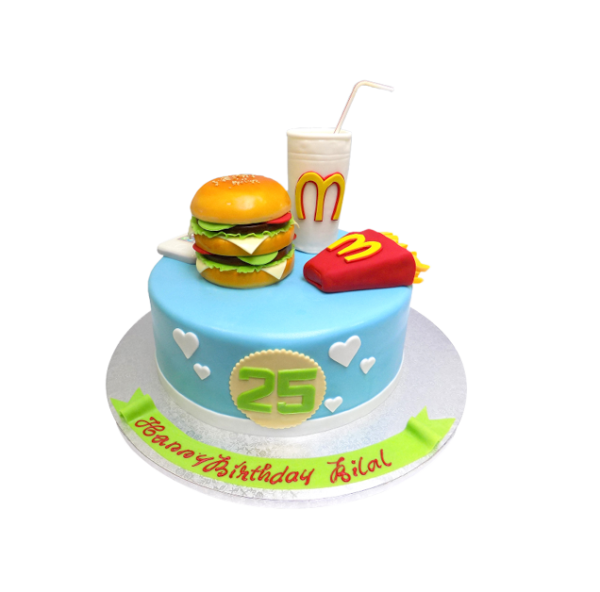 Burger and fries McDonalds theme cake Oman